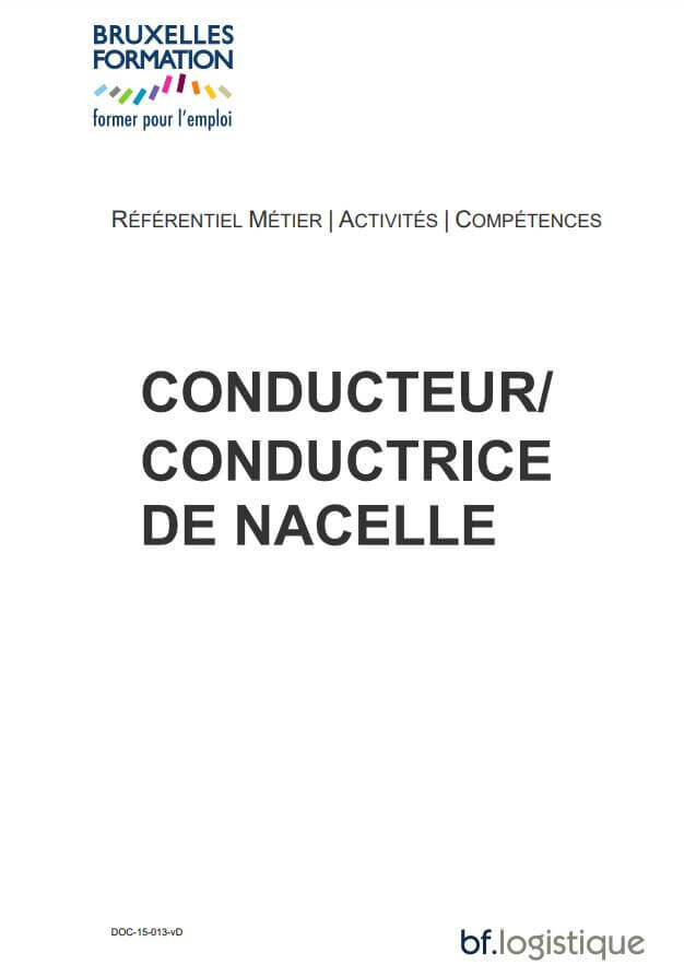 Référentiel métier activités compétences conducteur/trice de nacelle