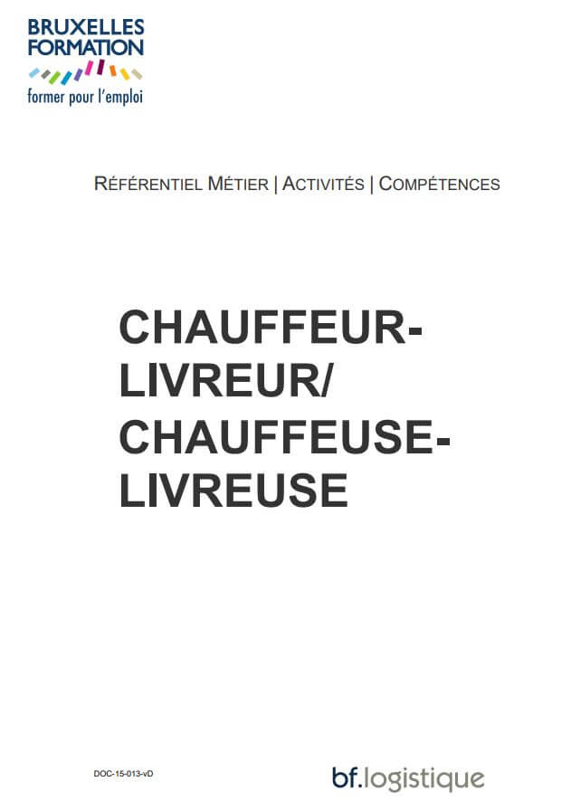 Référentiel métier activités compétences chauffeur-livreur