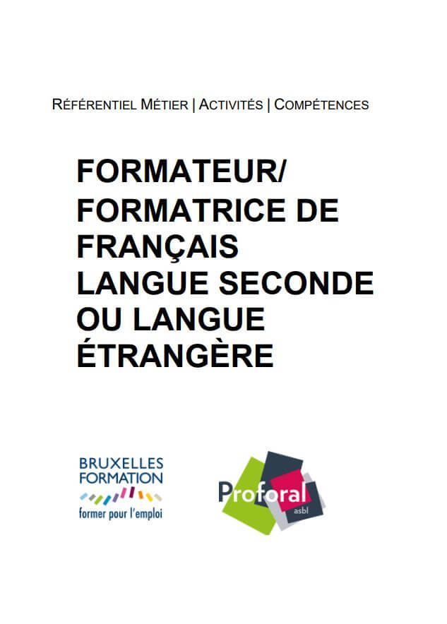 Référentiel métier activités compétences formateur/formatrice de français langue seconde ou langue étrangère