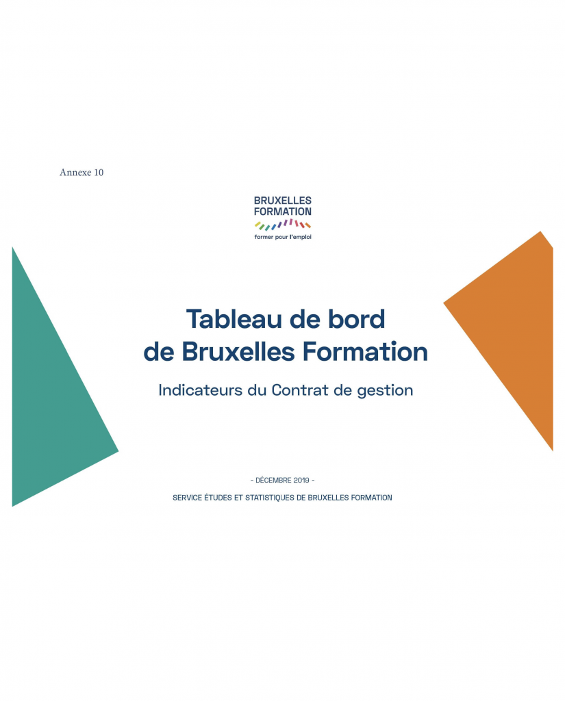 Tableau de bord de Bruxelles Formation - 2019